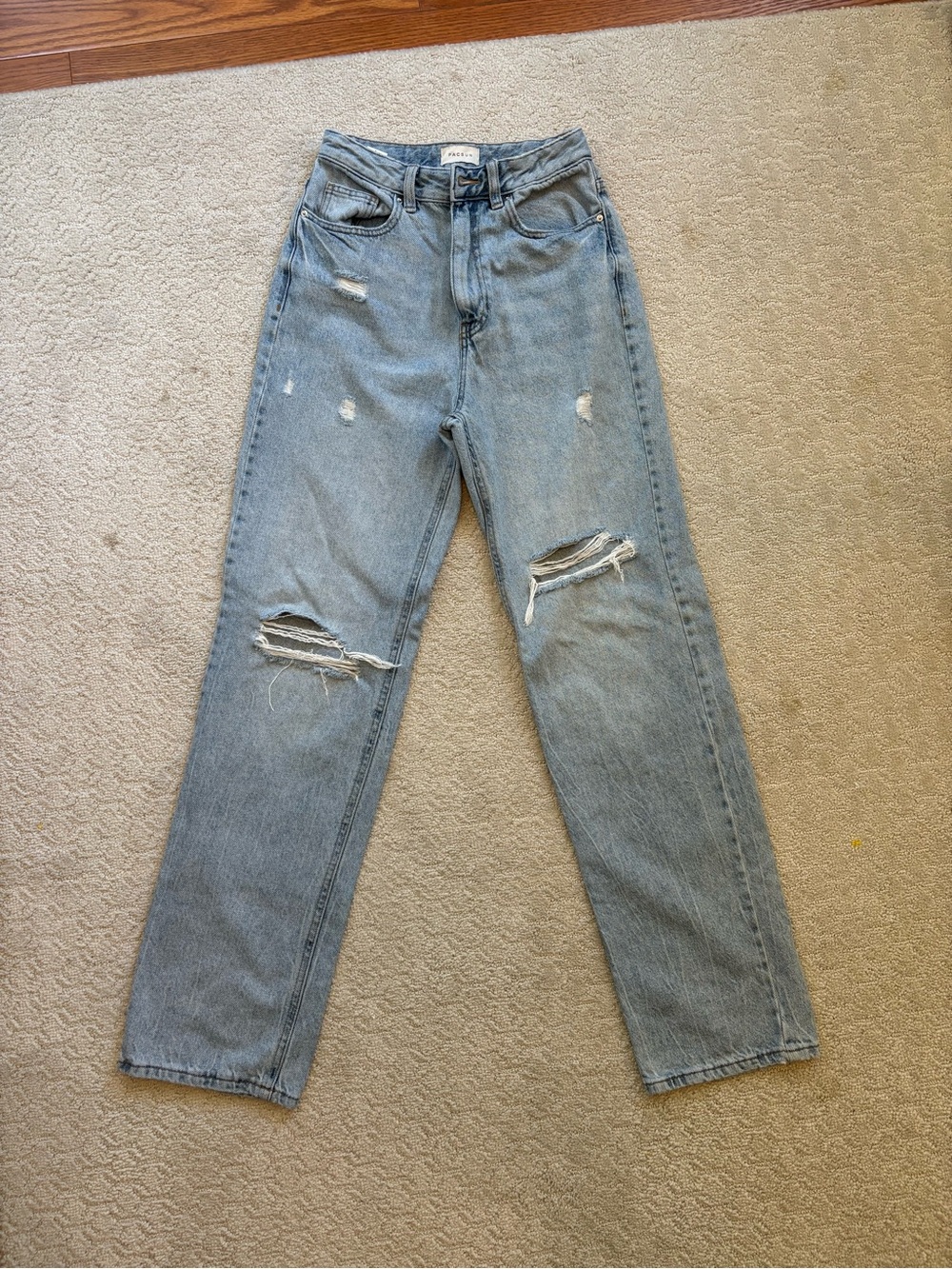 PacSun Light Blue Distressed Straight Jeans